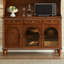 Dark-brown Solid + Manufactured Wood+Glass Sideboard-1834161900