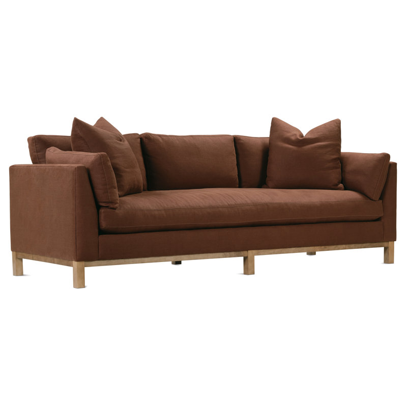 Boden 99'' Sofa Bench Cushion, Orange Linen Blend