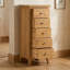 Farah Oak 5 Drawer Narrow Chest