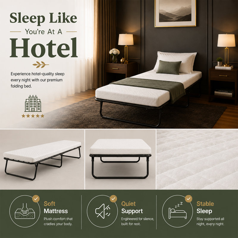 Dunnes 15" Folding Steel Folding Bed, 31" W