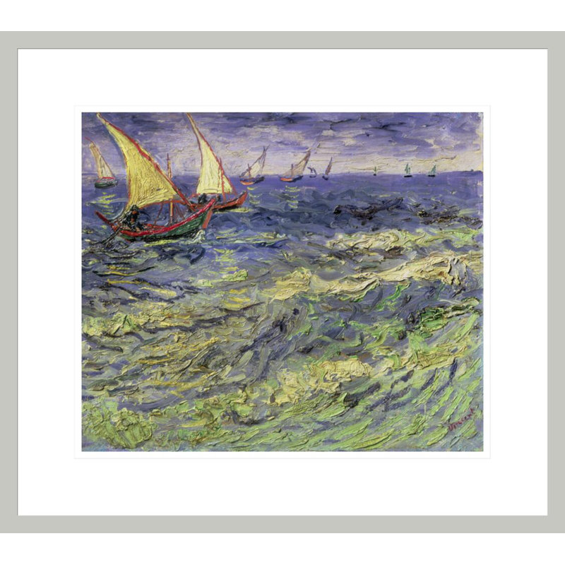 Paysage marin à Saintes-Maries (vue de la Méditerranée) par Vincent van Gogh, impression giclée encadrée
