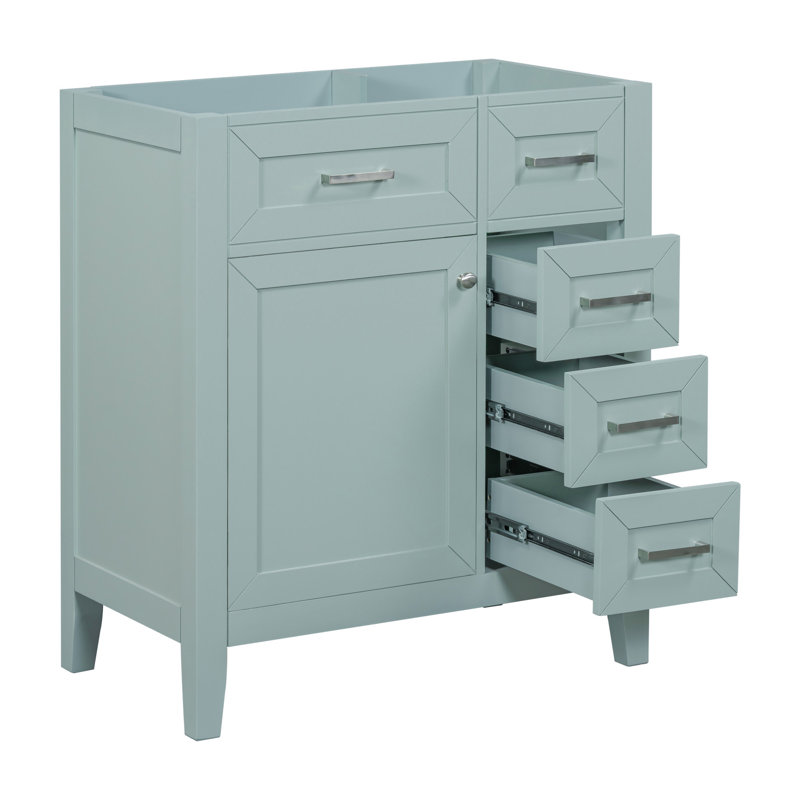 Meuble-lavabo 30 po sans lavabo, Vert, Argent argent