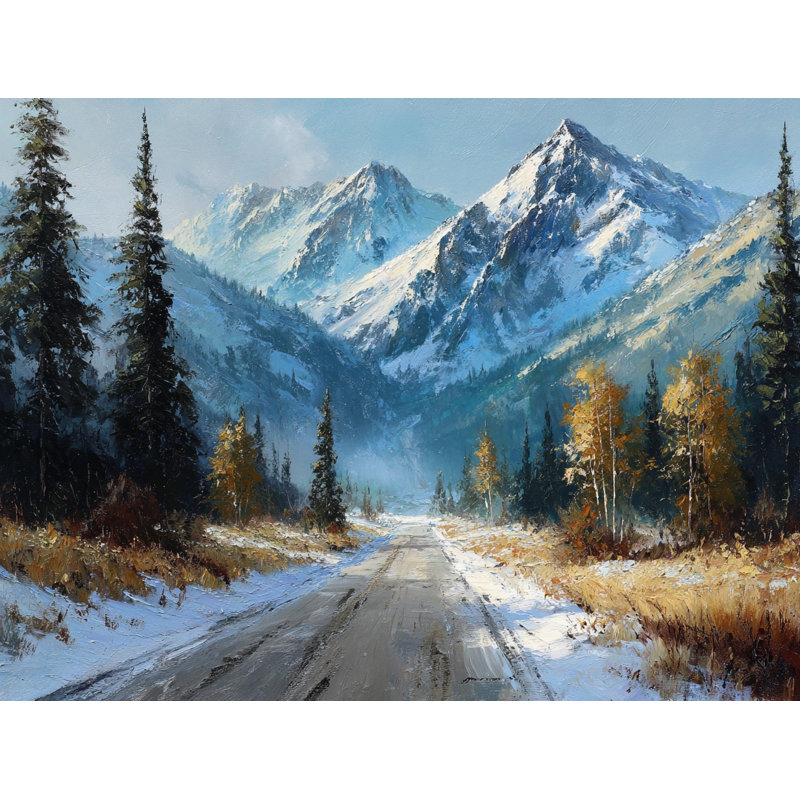 «Alpine Pass Road», art mural sur toile tendue, H 16 po x l 24 po