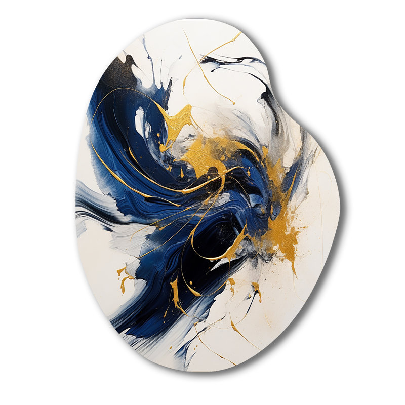 «Erith - Fractals», art asymétrique en métal, impression sur métal de forme unique moderne, H 30 po x l 22 po