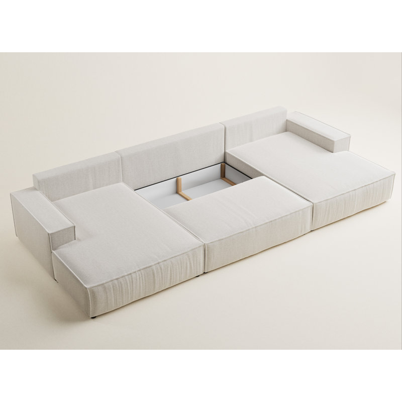 6 Seater Reclining Corner Sofa , Cream