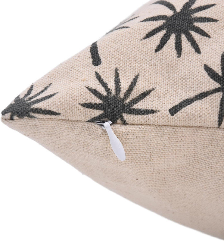 Housse de coussin en coton fait à la main à motif de blocs de noix de coco pour décoration d'intérieur - 14 x 14 po, Carré