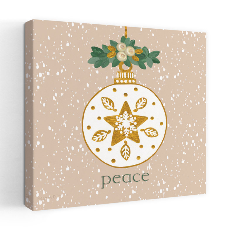 Ornement contemporain de paix enneigé avec art des fêtes de Noël, H 36 po x l 36 po