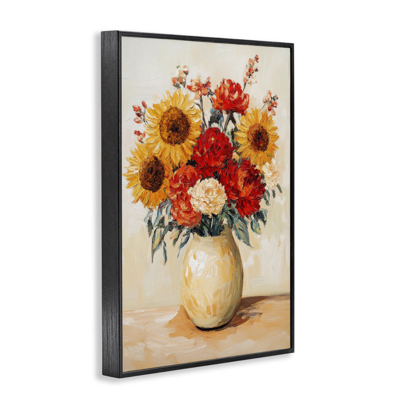 Charmant bouquet d'automne, estampe numérique, design par Petal Prints Design, H 18 po x l 12 po, Giclée encadrée noir minuit