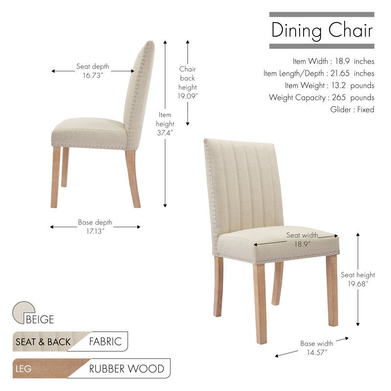 Chaise de salle à manger Arvillia, Beige