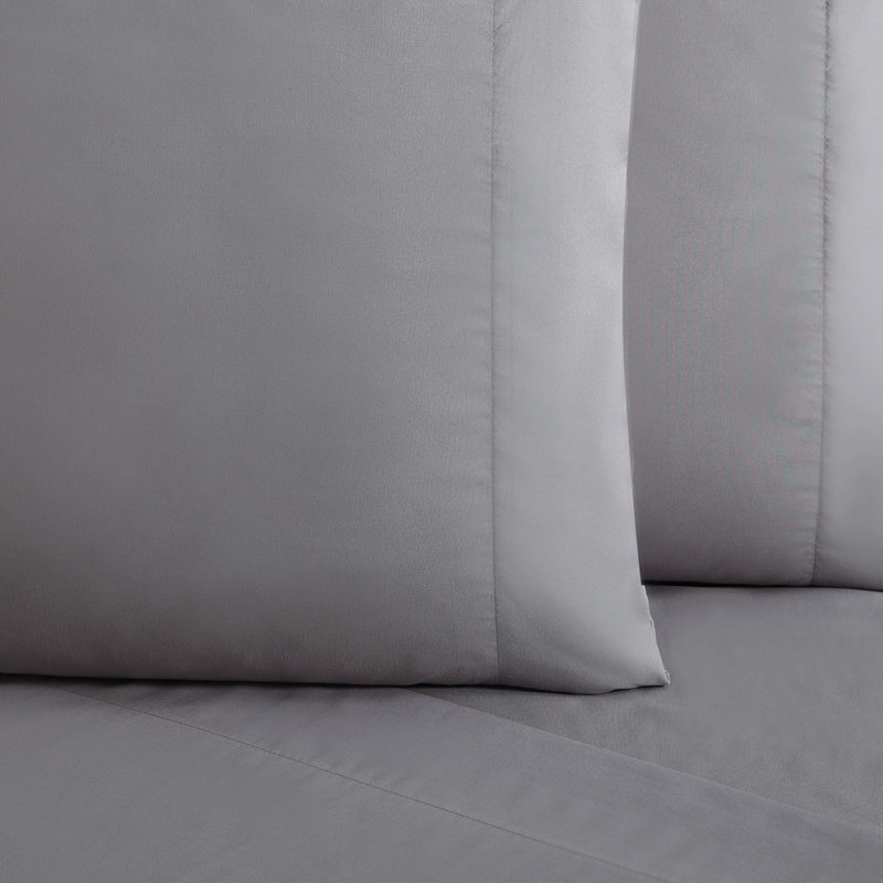 Everyday Microfiber Sheet Set, Grey, King Sheet Set with 2 Pillowcases