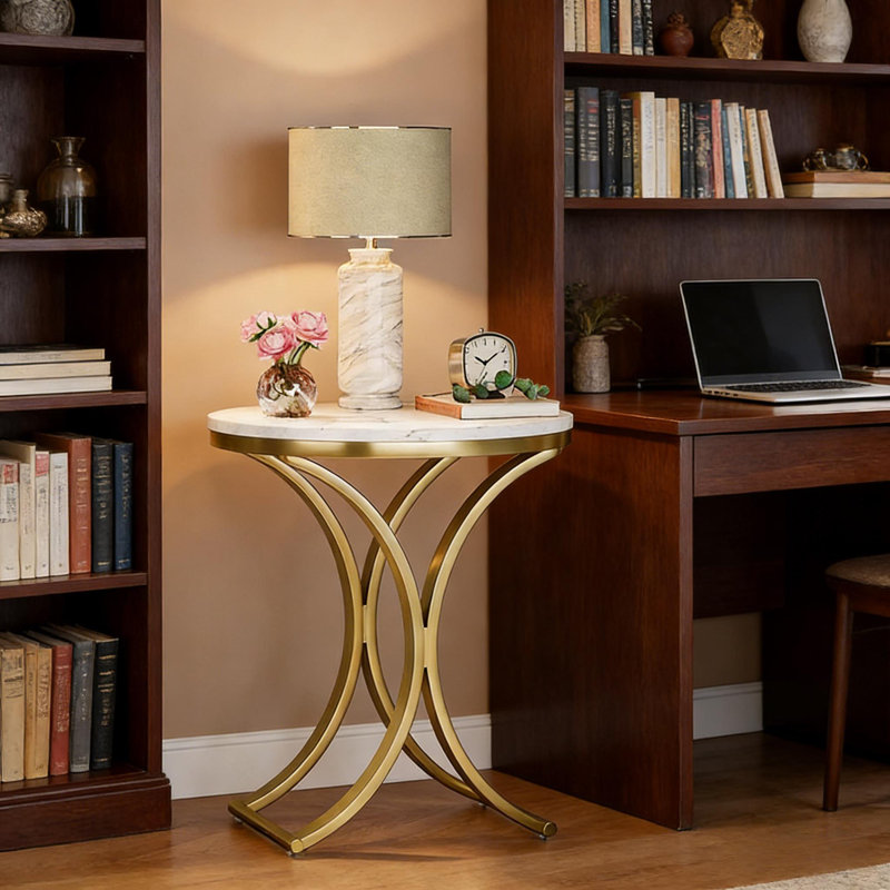 Versatile Design Sofa Side Table,Chic Round End Table,Narrow Coffee Table