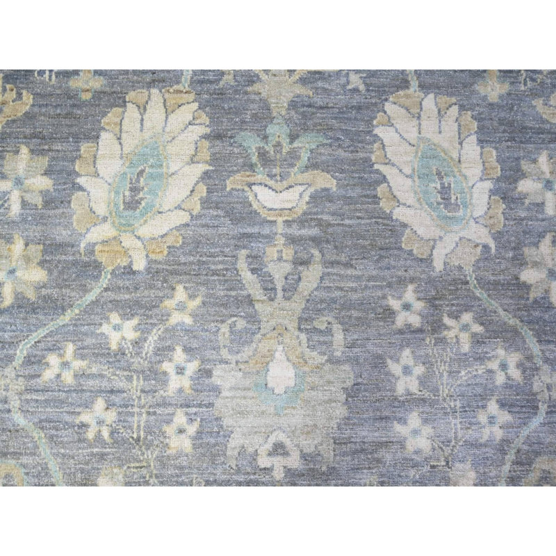 Tapis oriental en laine noué à la main 10 pi 2 po x 14 pi Sabha Gray E2981B88FBC242EEBE1216573BD1C7DA
