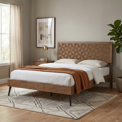 Selvar Queen Size Solid Wood Platform Bed Frame