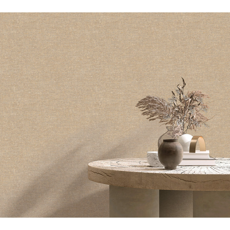 Papier peint texturé imitation chanvre, Taupe