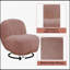 Chaise d'appoint en sherpa rose Yedaid avec pivot, rembourrage moelleux et structure en bois durable pour un confort moderne