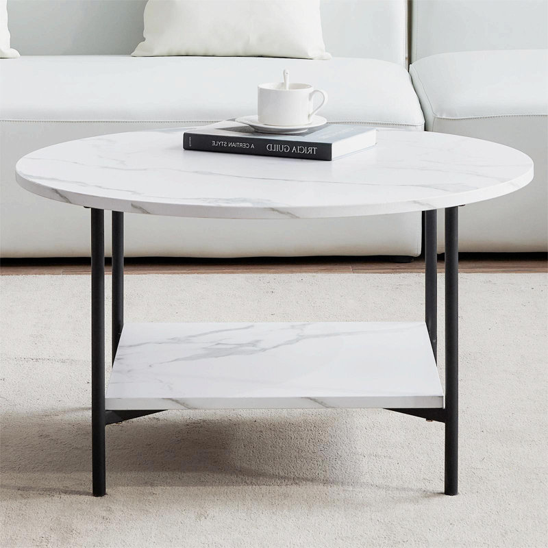 Shemica Coffee Table with Storage, Black