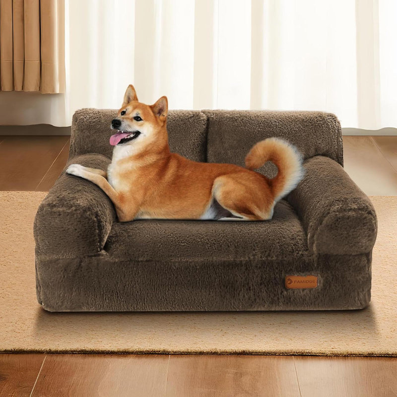 Canapé pour chien, canapé pour chats d'intérieur, petit canapé apaisant pour chats de taille moyenne et chiens, Brown