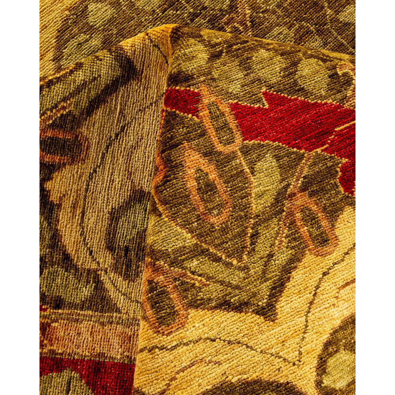 Arts & Crafts One-of-a-Kind 9' 6" X 13' 10" Hand Knotted Area Rug