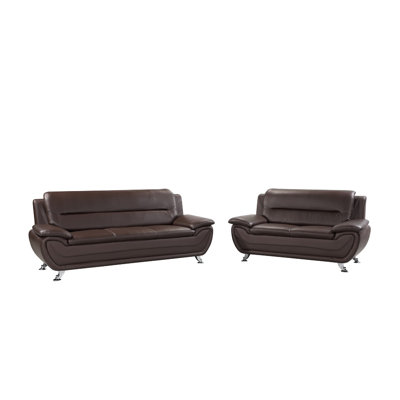 2 Piece Faux Leather Standard Living Room Set