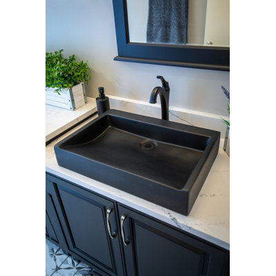 Eden Bath 15.2'' Concrete Rectangular Bathroom Sink