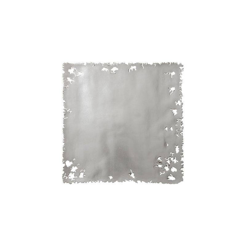 Cast Square Wall Tile, Silver Leaf, 3 - Piece Set