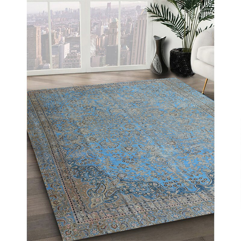 Tapis 100% traditionnel lavable à la machine 3387, Carré 8 pi