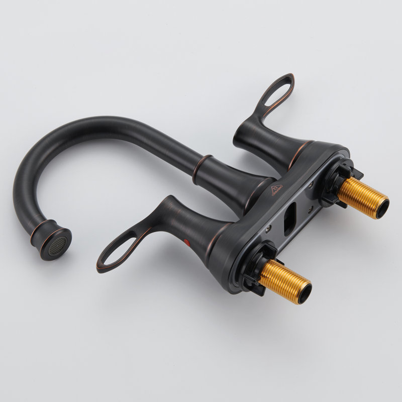 Oil Rubbed Bronze 4-Inch Double Handle Bathroom Faucet Kit