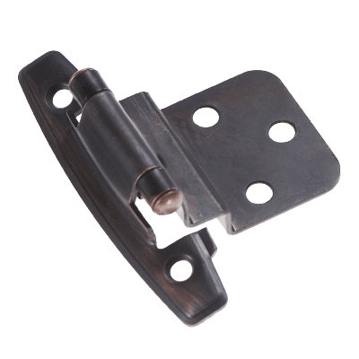 Surface Self-Closing Variable overlay, 3/8 Inch Inset Face Frame Self-Close - Vintage Bronze - Cabinet Door Hinges (Set of 2)