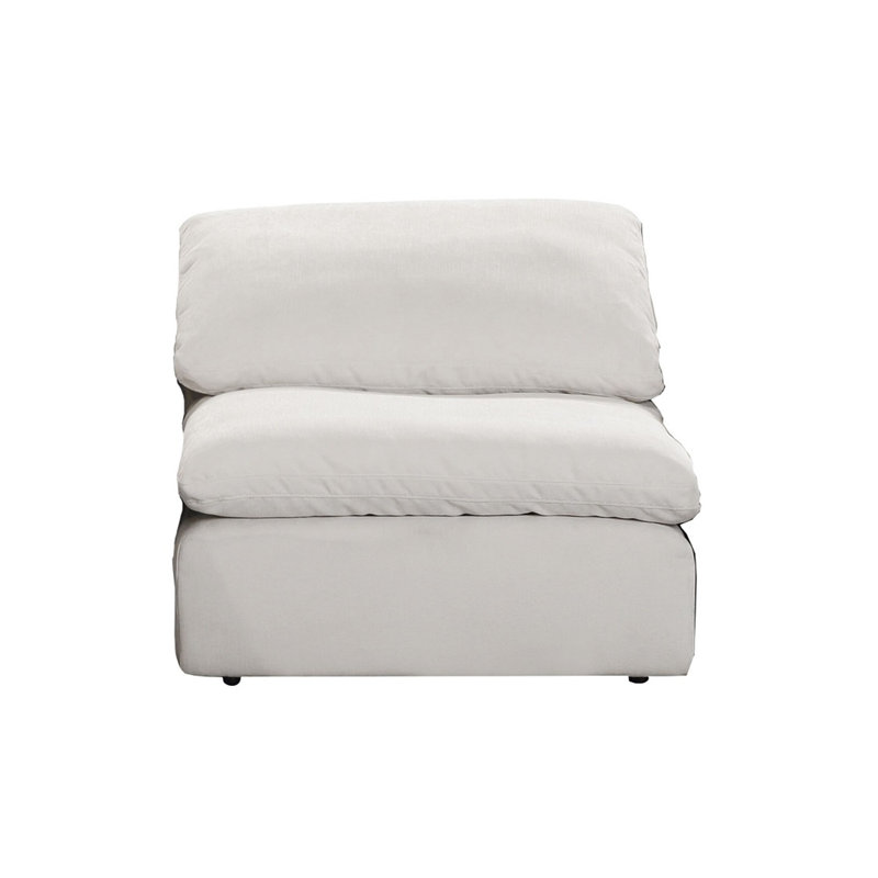 Chaise sans accoudoirs modulaire revêtue de lin ivoire