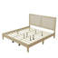 Lit plateforme moderne en bois massif avec rotin-1343560660
