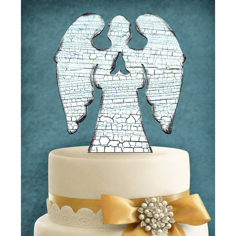 Wood Cake Topper, Silver Glitter