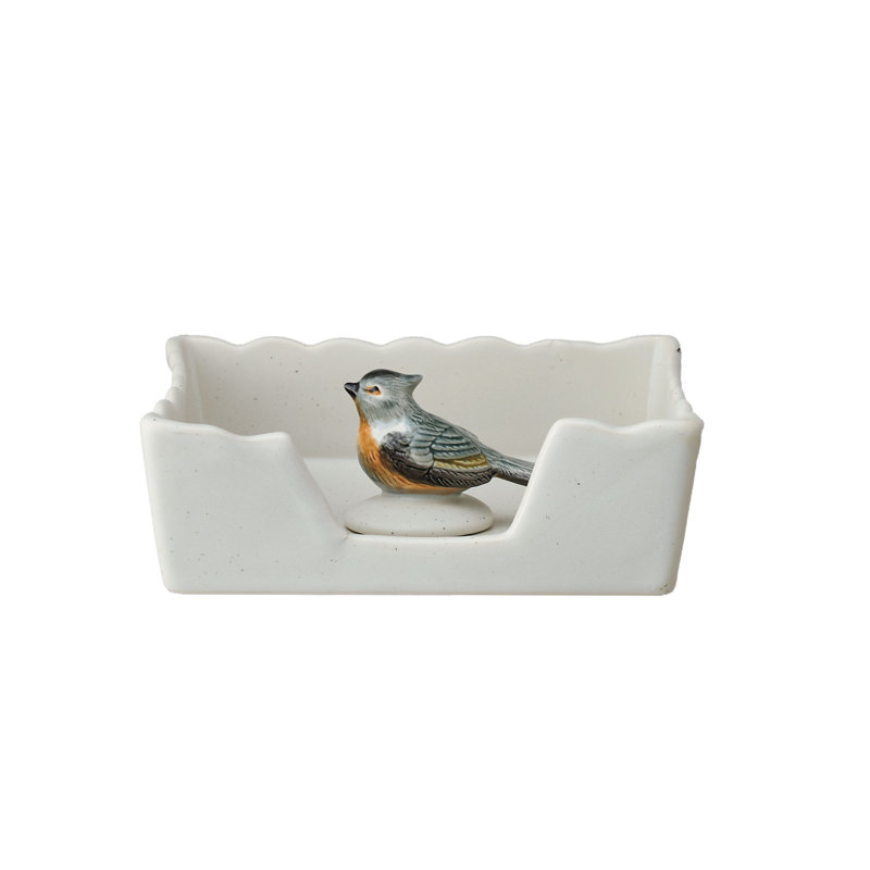 Avian Grace Stoneware Napkin Holder With Weight