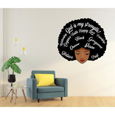 Adhésif décoratif en vinyle femme afro - citation inspirante pour la maison, la fenêtre, le salon, le bureau, Black Girl Magic Art 093Lu