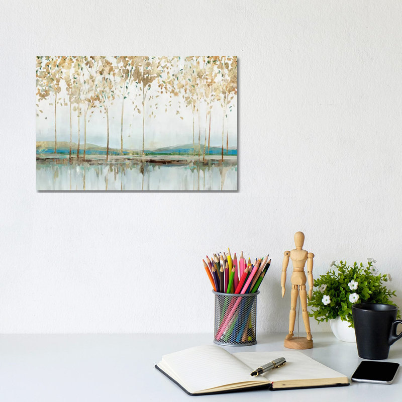 «Golden Whisper» par Isabelle Z - impression d'art graphique, H 8 po x l 12 po x P 0,75 po, Toile tendue, Pas de tapis
