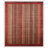 Aryana Wool Striped Area Rug in Red