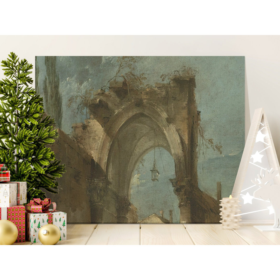 Architectural Ruin Canvas Wall Art, Gallery Wrapped Matte Print, Archival Quality, Ready to Hang, Italian Landscape, Statement Piece