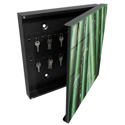 Key cabinet, Opens to the left, 30x30x5, White, The natural beauty of bamboo stems, 