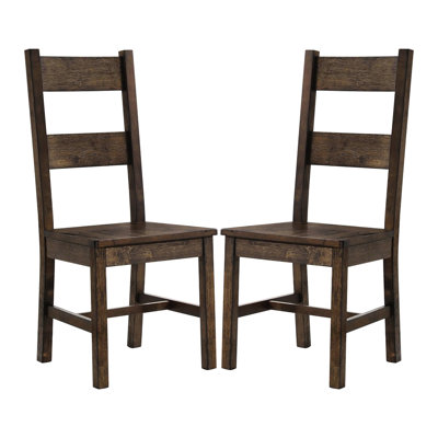 2 chaises à dossier brun doré rustique pour table de salle à manger - couleur rustique, bois d'hévéa, 42,33 po x 18,5 po x 21,84 po, poids de 300 lb, 2 pièces d'appoint, brun, H 42,33 po x l 18,5 po x P 21,84 po