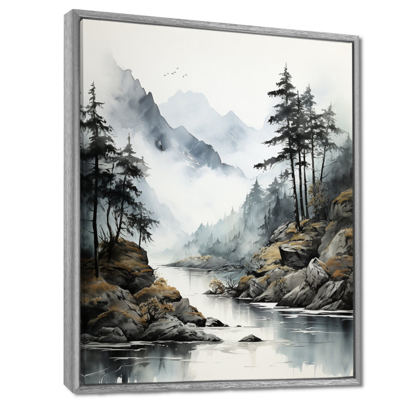 Herzl Alaska Misty Fjords I - impression, H 32 po x l 24 po x P 1 po, Encadrement argenté