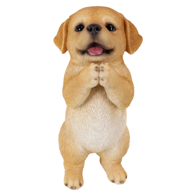 Praying Yellow Labrador Puppy Resin Statue