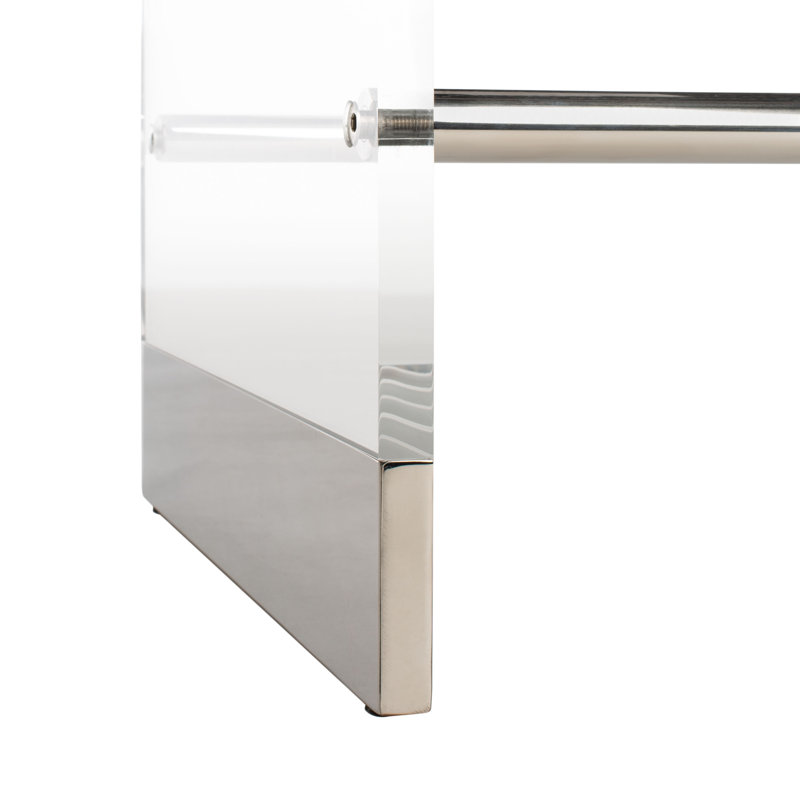 Gray Acrylic and Stainless Steel 26" Backless Counter Stool