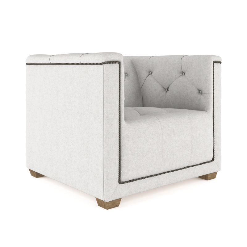 Fauteuil tuxedo Hudson, Brun foncé, Velours moelleux argenté