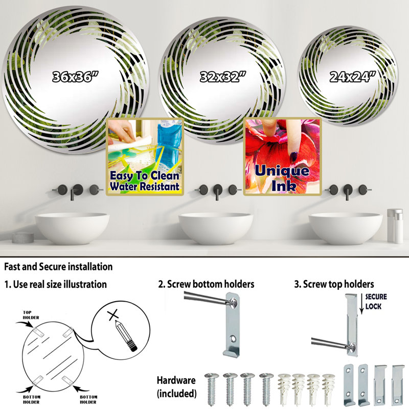 Miroir mural en spirale ivoire Ivy, 31,4 po x 31,4 po