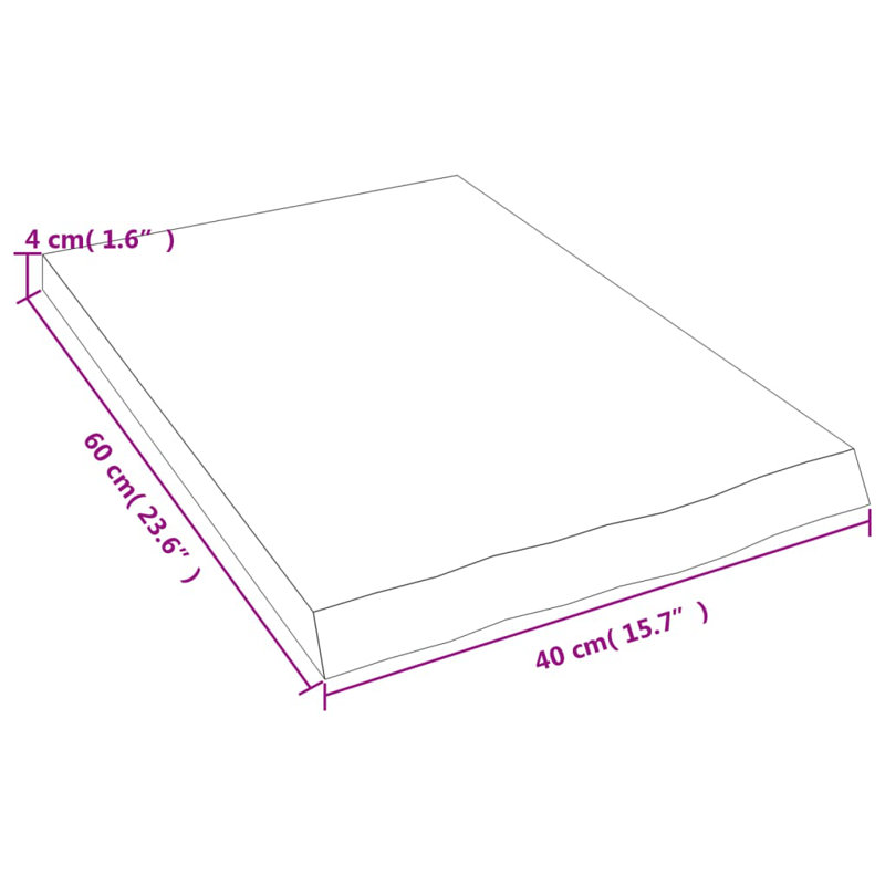 Tablette murale Loon Peak® brun clair traité bois massif chêne, H 1,6 po x l 15,7 po x P 23,6 po