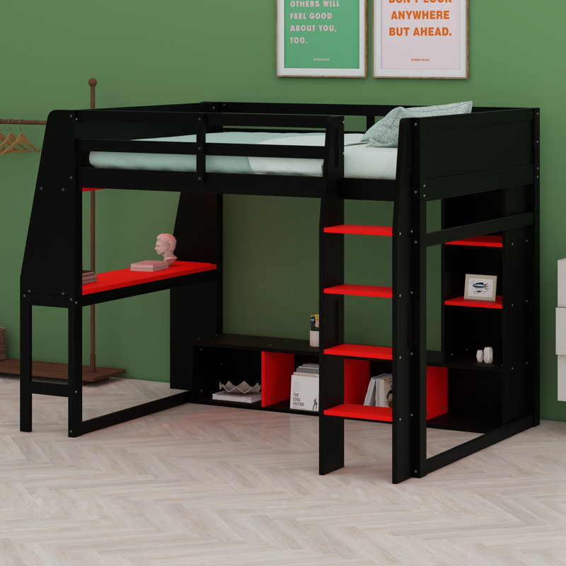 Lit mezzanine avec bureau Gaming