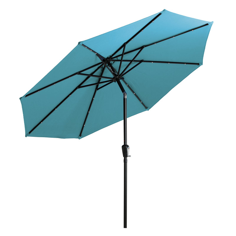 Parasol 9 pi avec lumières DEL, Bleu