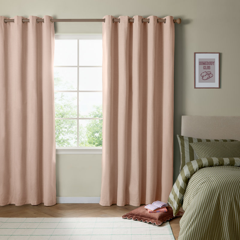 The Ultimate Blackout Blackout Curtain Panel Pair, 168cm Width x 229cm Drop, Pink