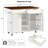 52" Fluted Kitchen Island With Drop Leaf
