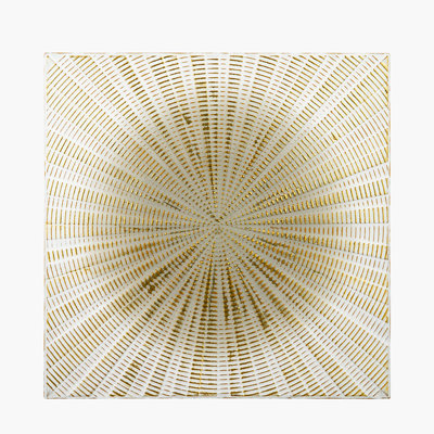 White And Gold Metal Sunburst - No Frame Art Prints on Metal