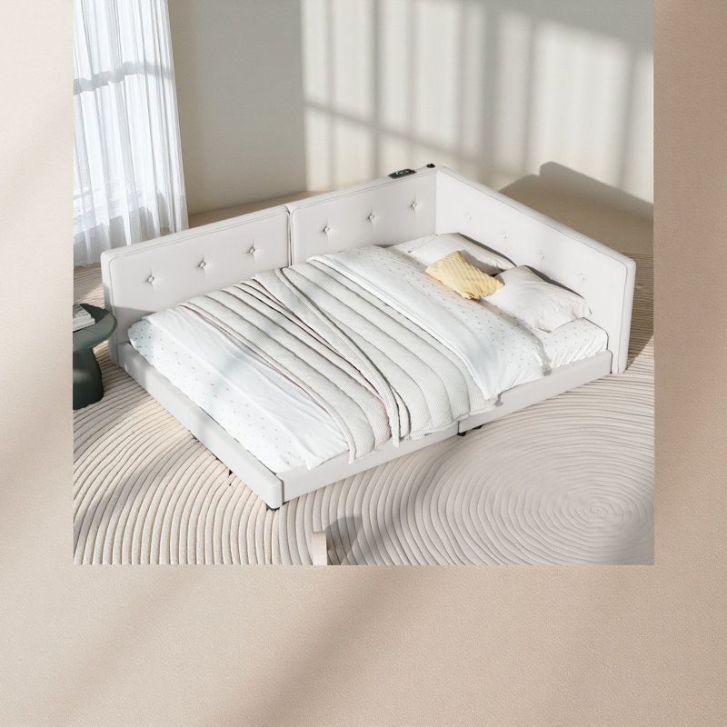 Platform Bed With USB Ports, Full/Dobule